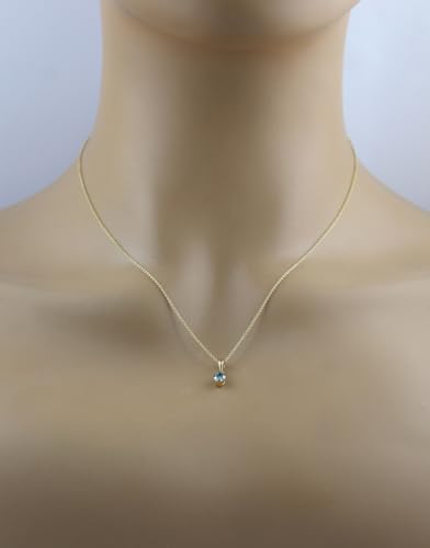 Ch.Abramowicz Brillantkette Anhänger Gold 585 14K blauer Natur Diamant 0.25ct 45 von CH.ABRAMOWICZ