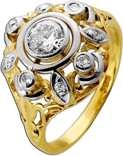 Ch.Abramowicz Brillantring Gold 585 14K Diamanten 0.61ct Antikschmuck 1920 17 von CH.ABRAMOWICZ