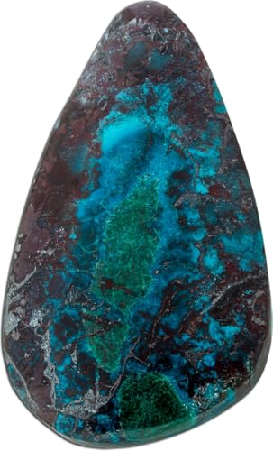 Ch.Abramowicz Chrysocoll Anhänger Tropfen azurblau grün schwarzer Edelstein 84,1ct von CH.ABRAMOWICZ