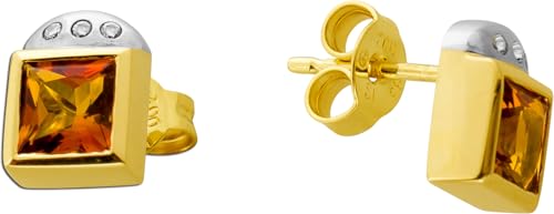 Ch.Abramowicz Citrin Ohrstecker Gold 585 14K gelbe Edelsteine 1.3ct Brillanten 0.06ct von CH.ABRAMOWICZ