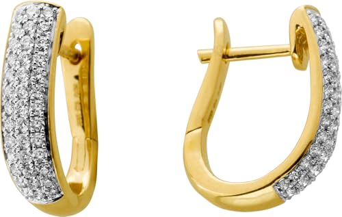 Ch.Abramowicz Creolen Hoops Ohrringe Gold 585 14K Diamanten 0.52ct von CH.ABRAMOWICZ
