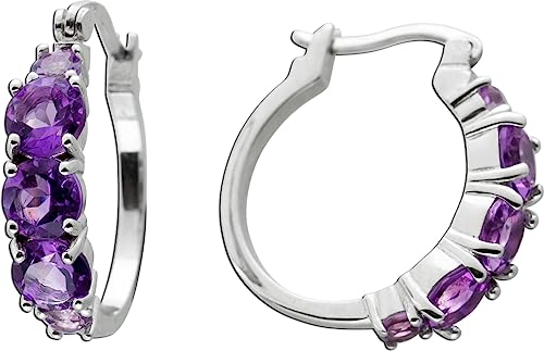 Ch.Abramowicz Amethyst Creolen Silber 925 lila Edelsteine von CH.ABRAMOWICZ