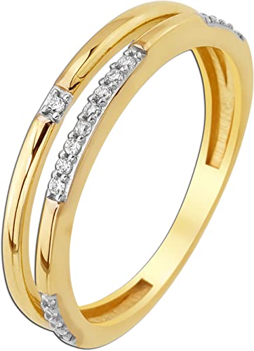 Ch.Abramowicz Damenring Gelbgold 333 8 Karat weiße Zirkonia Brillantlook 17 von CH.ABRAMOWICZ