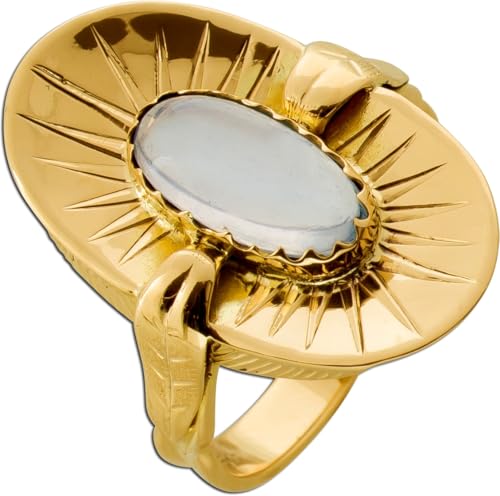 Ch.Abramowicz Damenring Gold 585 14K synth. Mondstein 2.0ct. Antikschmuck 18 Ch.Abramowicz Damenring Gold 585 14K synth. Mondstein 2.0ct. Antikschmuck 18 von CH.ABRAMOWICZ