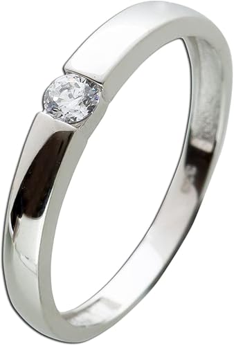 Ch.Abramowicz Damenring Gelbgold 333 8 Karat Spannring Fassung funkelnder Zirkonia 18 von CH.ABRAMOWICZ