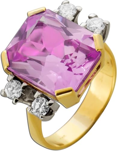 Ch.Abramowicz Diamant Ring Gold 585 14K synth. rosa Spinell Diamanten 0.75ct 18 Ch.Abramowicz Diamant Ring Gold 585 14K synth. rosa Spinell Diamanten 0.75ct 18 von CH.ABRAMOWICZ