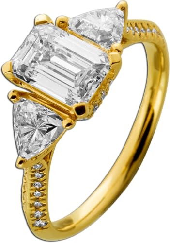 Ch.Abramowicz Diamantring 3.45ct Gold 585 14K Lab Grown Brillant Emerald Solitaer Cut IGI 19 von CH.ABRAMOWICZ