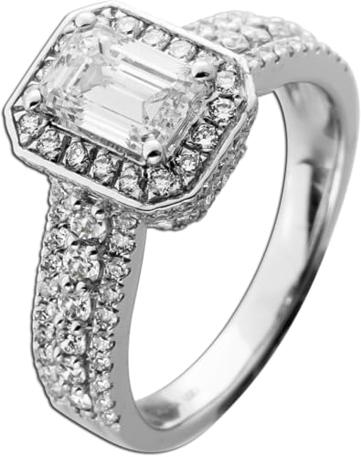 Ch.Abramowicz Diamantring Emerald cut Halo 1.90ct Weissgold 585 14K Lab Grown Brillanten 17 Ch.Abramowicz Diamantring Emerald cut Halo 1.90ct Weissgold 585 14K Lab Grown Brillanten 17 von CH.ABRAMOWICZ