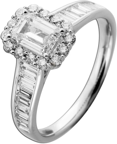 Ch.Abramowicz Diamantring Halo 2ct Emerald Cut Weissgold 585 14K Lab Grown Brillanten IGI 19 Ch.Abramowicz Diamantring Halo 2ct Emerald Cut Weissgold 585 14K Lab Grown Brillanten IGI 19 von CH.ABRAMOWICZ