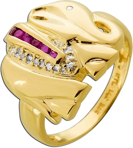 Ch.Abramowicz Elefantenring Gold 585 14K rote Rubine Diamanten 0.05ct W I1 17 Ch.Abramowicz Elefantenring Gold 585 14K rote Rubine Diamanten 0.05ct W I1 17 von CH.ABRAMOWICZ
