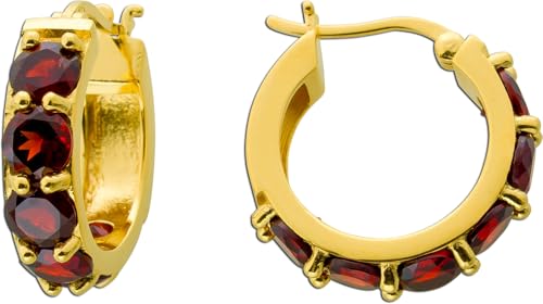 Ch.Abramowicz Granat Creolen Silber 925 Gelbgold vergoldet rote Edelsteine 6.6ct Ch.Abramowicz Granat Creolen Silber 925 Gelbgold vergoldet rote Edelsteine 6.6ct von CH.ABRAMOWICZ