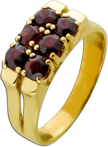 Ch.Abramowicz Granatring Gold 333 weinrote böhmische Edelsteine 1.5ct Antikschmuck 18 von CH.ABRAMOWICZ