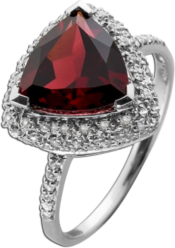 Ch.Abramowicz Granatring Weißgold 375 9K roter Almandin 6ct Brillanten 0.37ct 19 Ch.Abramowicz Granatring Weißgold 375 9K roter Almandin 6ct Brillanten 0.37ct 19 von CH.ABRAMOWICZ