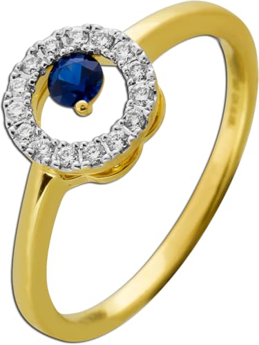 Ch.Abramowicz Happy Lady Ring Gelbgold 585 blauer Saphir 0.18ct Diamonds 0.15ct. TW VSI 18 von CH.ABRAMOWICZ