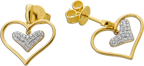 Ch.Abramowicz Herz Ohrstecker Gold Weißgold 585 14K Diamanten 0.21ct von CH.ABRAMOWICZ