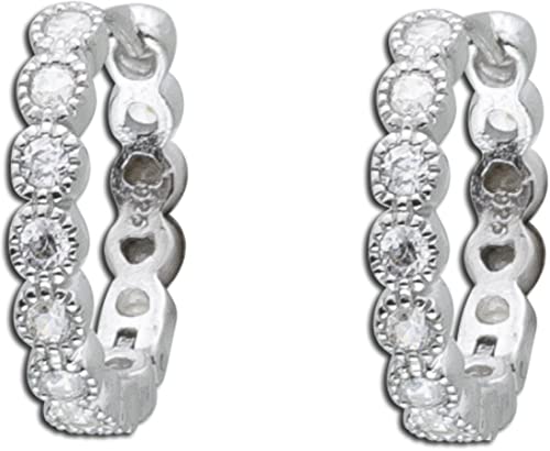 Ch.Abramowicz Klappcreolen Sterling Silber 925 weiße Zirkonia von CH.ABRAMOWICZ