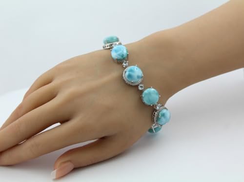 Ch.Abramowicz Larimar Armband Silber 925 weißeZirkone hellblaue Blautopas Edelsteine 19 von CH.ABRAMOWICZ