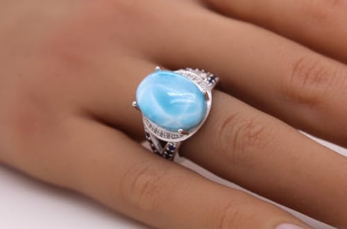 Ch.Abramowicz Larimar Ring Silber 925 blaue Lab Grown Saphire Zirkon Edelsteine 17 Ch.Abramowicz Larimar Ring Silber 925 blaue Lab Grown Saphire Zirkon Edelsteine 17 von CH.ABRAMOWICZ