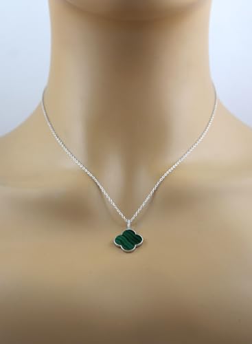 Ch.Abramowicz Malachit Kette Silber 925 grüner Kleeblatt weiße Topas Edelsteine 47 Ch.Abramowicz Malachit Kette Silber 925 grüner Kleeblatt weiße Topas Edelsteine 47 von CH.ABRAMOWICZ
