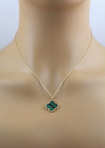 Ch.Abramowicz Malachit Kette Silber vergoldet grüner Kleeblatt weiße Topas Edelsteine 47 Ch.Abramowicz Malachit Kette Silber vergoldet grüner Kleeblatt weiße Topas Edelsteine 47 von CH.ABRAMOWICZ