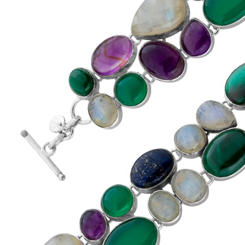 Ch.Abramowicz Mondstein Armband Silber 925 Amethyst Lapislazuli Malachit Aventurin 19 von CH.ABRAMOWICZ