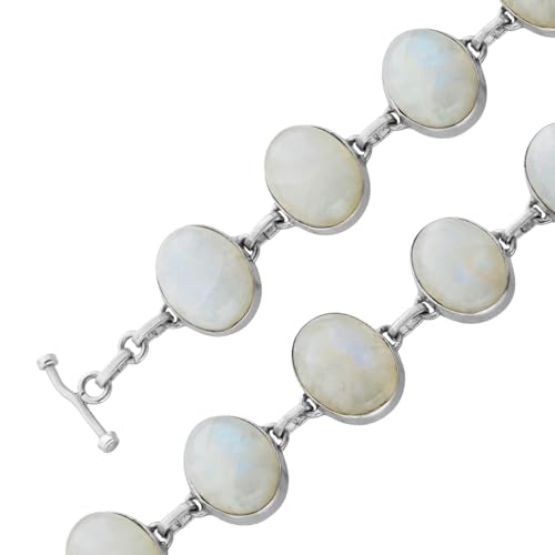 Ch.Abramowicz Mondstein Armband Silber 925 Regenbogen Edelsteine 50ct 20 von CH.ABRAMOWICZ