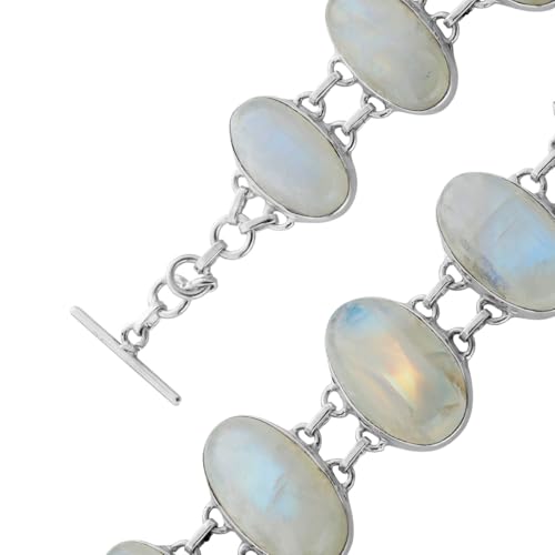 Ch.Abramowicz Mondstein Armband Silber 925 Regenbogen Edelsteine 85ct 18 von CH.ABRAMOWICZ