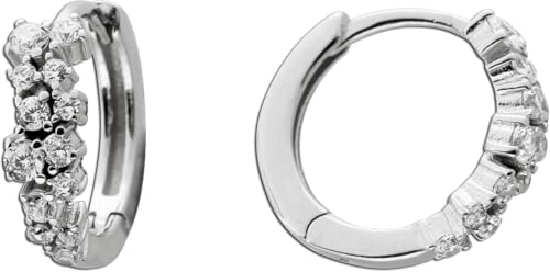 Ch.Abramowicz Ohrringe Creolen Silber 925 weiße Zirkonia Steine Diamantlook von CH.ABRAMOWICZ