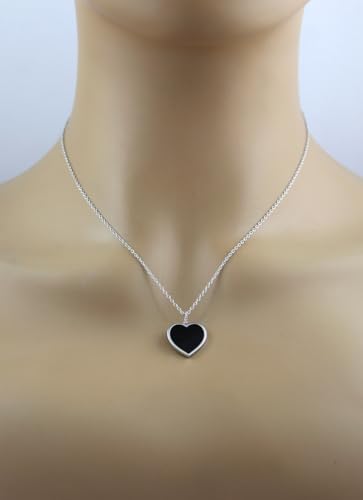 Ch.Abramowicz Onyx Herzkette Silber 925 schwarzer Edelstein weiße Topas Edelsteine 47 von CH.ABRAMOWICZ