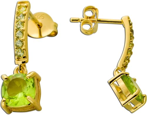 Ch.Abramowicz Peridot Ohrstecker Silber Gelbgold vergoldet grüne Edelsteine 2.78ct von CH.ABRAMOWICZ