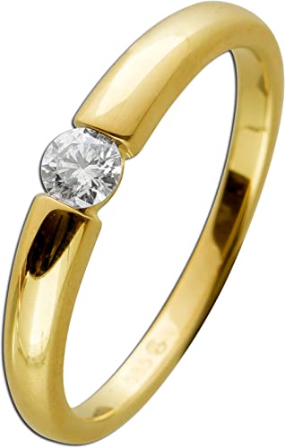 Ch.Abramowicz Spannring Gelbgold 585 14 Karat Solitär Diamant 0.15ct W SI 17 von CH.ABRAMOWICZ
