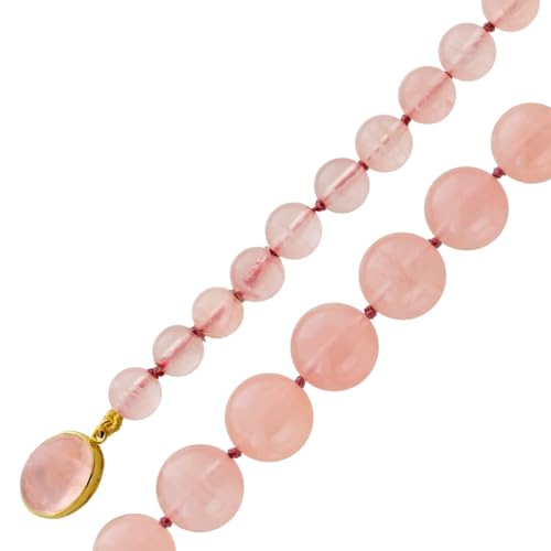 Ch.Abramowicz Rosenquarz Kette Gold 585 14K rosa Edelsteine 13-8mm 93 von CH.ABRAMOWICZ