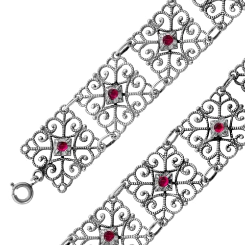 Ch.Abramowicz Rubin Armband Silber 800 rote Edelsteine 2.4ct Antikschmuck 20 Ch.Abramowicz Rubin Armband Silber 800 rote Edelsteine 2.4ct Antikschmuck 20 von CH.ABRAMOWICZ