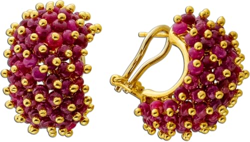 Ch.Abramowicz Rubin Creolen Gold 750 18K rote Edelsteine Antikschmuck von CH.ABRAMOWICZ