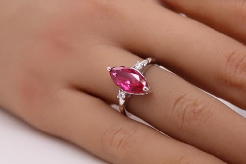 Ch.Abramowicz Rubin Ring Silber 925 roter Labor Edelstein weiße Lab Grown Saphir Edelsteine 17 von CH.ABRAMOWICZ