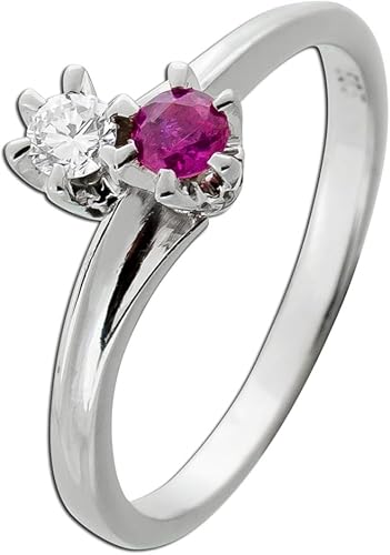 Ch.Abramowicz Rubin Ring Weißgold 585 14K Brillant Antikschmuck 18 Ch.Abramowicz Rubin Ring Weißgold 585 14K Brillant Antikschmuck 18 von CH.ABRAMOWICZ