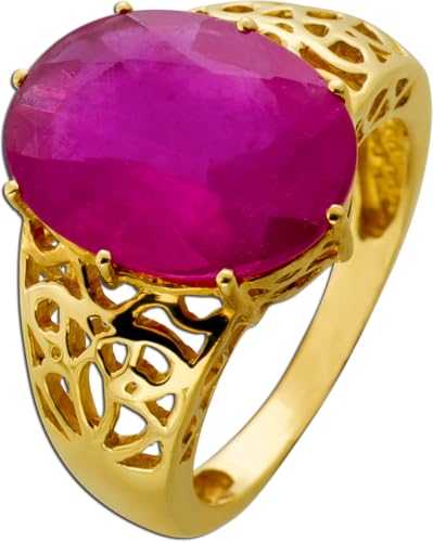 Ch.Abramowicz Rubinring Gold 14K 585 roter Rubin Edelstein 11.2ct. 19 von CH.ABRAMOWICZ