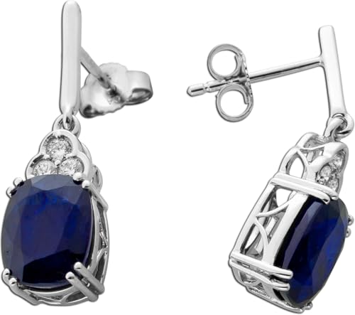 Ch.Abramowicz Saphir Ohrstecker Weißgold 585 14K blaue Edelsteine Lab Grown Diamanten von CH.ABRAMOWICZ