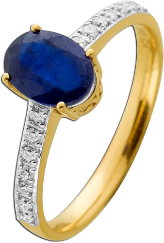 Ch.Abramowicz Saphir Ring Gelbgold 585 14K blauer Edelstein Lab Grown Brillanten 17 Ch.Abramowicz Saphir Ring Gelbgold 585 14K blauer Edelstein Lab Grown Brillanten 17 von CH.ABRAMOWICZ