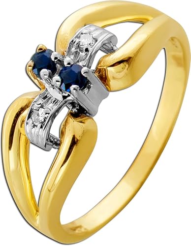 Ch.Abramowicz Saphir Ring Gold 585 14K Diamanten 0.04ct Antikschmuck 17 von CH.ABRAMOWICZ