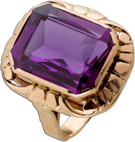 Ch.Abramowicz Ring Rosegold 585 14K violett pinker synthetischer Korund Antikschmuck 18 von CH.ABRAMOWICZ
