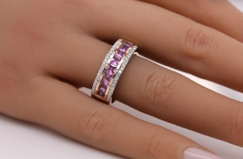 Ch.Abramowicz Saphirring Gold 585 14K rosa Edelsteine 2.4ct Brillanten 0.20ct 19 von CH.ABRAMOWICZ