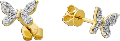 Ch.Abramowicz Schmetterling Ohrstecker Gold 585 14 Karat Diamanten 0.23ct von CH.ABRAMOWICZ