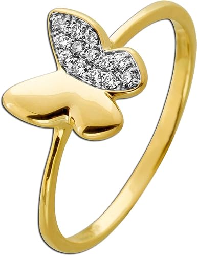 Ch.Abramowicz Schmetterling Ring in Gold 585 14 Natur Diamanten 0.10ct 18 von CH.ABRAMOWICZ