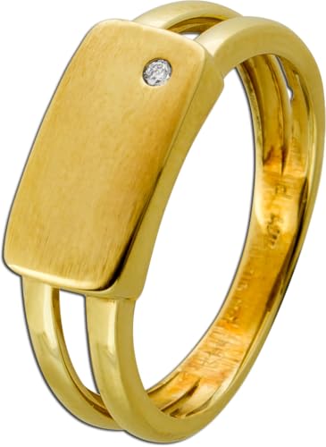 Ch.Abramowicz Siegelring Gold 333 8 Karat Brillant 0.01ct Kleinfingerring 16 von CH.ABRAMOWICZ