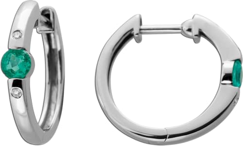 Ch.Abramowicz Smaragd Creolen Platin 950 grüne Edelsteine 0.5ct Natur Diamanten 0.05ct von CH.ABRAMOWICZ