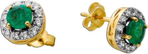 Ch.Abramowicz Smaragd Ohrstecker Gold 585 14K grüne Edelsteine Lab Grown Diamanten von CH.ABRAMOWICZ