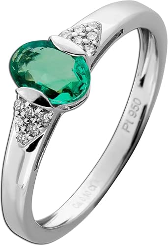 Ch.Abramowicz Smaragd Platin Diamantring 950 grüner Smaragd Edelstein Brillanten 0.10ct 18 Ch.Abramowicz Smaragd Platin Diamantring 950 grüner Smaragd Edelstein Brillanten 0.10ct 18 von CH.ABRAMOWICZ