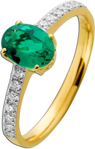 Ch.Abramowicz Smaragd Ring Gold 585 14K grüner Labor Edelstein Lab Grown Diamanten 19 von CH.ABRAMOWICZ