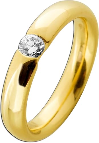 Ch.Abramowicz Solitär Spannring Gold 585 14 Karat Brillant 0.18ct 17 von CH.ABRAMOWICZ